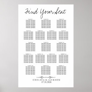 Poster Carta simples da mesa do assento (17)