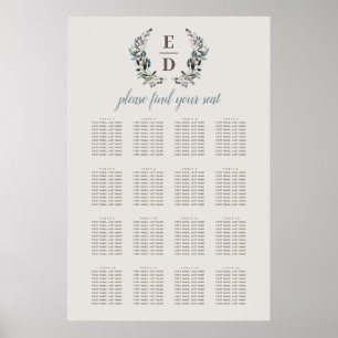 Poster Carta Wedding do assento da casca de ovo da