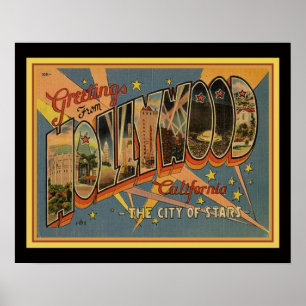 Poster cartão 16x20 de Hollywood dos anos 40
