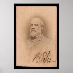 Pôster Cartão 1860 de Robert E. Lee Signed