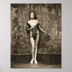 Pôster Cartão adiantado do francês dos 1900s