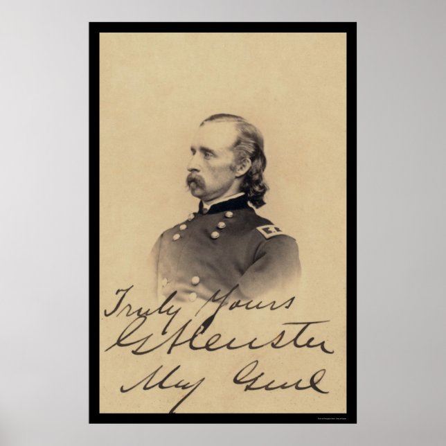 Poster Cartão Assinado George Armstrong Custer 1866 (Frente)