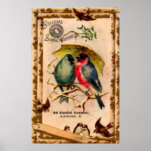 Pôster Cartão comercial vitoriano Standard Sewing Machin