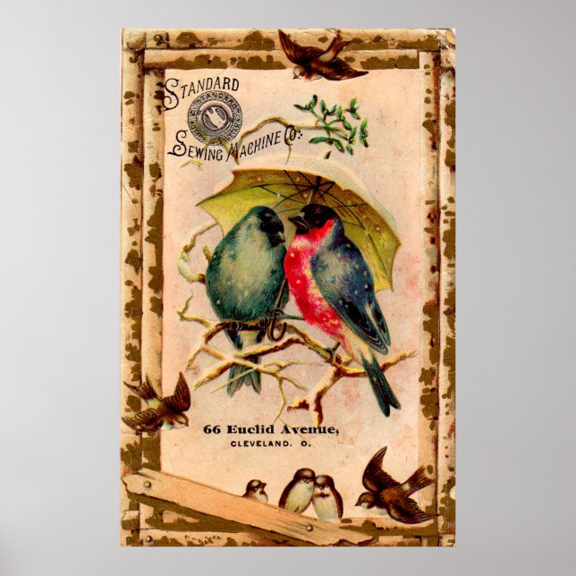 Pôster Cartão comercial vitoriano Standard Sewing Machine (Frente)