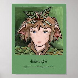 Poster Cartão da menina da natureza