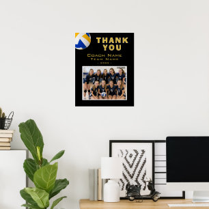 Poster Cartão de Agradecimento com Nome do Treinador de V