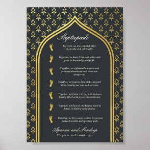 Poster Cartão de Aniversário Saptapadi Sete Etapas