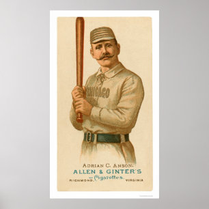 Pôster Cartão de basebol 1887 de Anson do boné