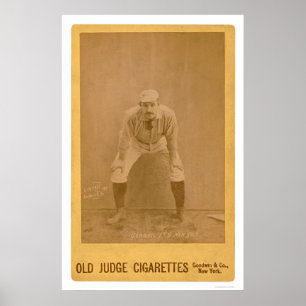Pôster Cartão de basebol 1889 de Roger Connor