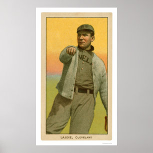 Pôster Cartão de basebol 1909 de Lajoie da sesta