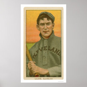 Pôster Cartão de basebol 1910 de Lajoie da sesta