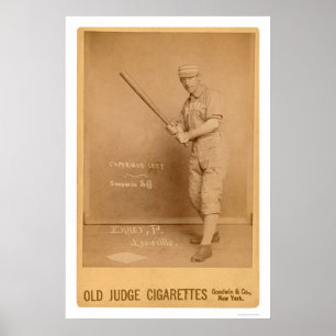 Pôster Cartão de basebol vermelho 1889 de Ehret