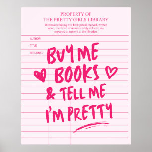 Poster Cartão de Biblioteca 'Compre-me Livros & Diga que