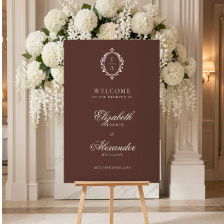 Poster Cartão de Boas-Vindas de Casamento Vintage Oval Cr