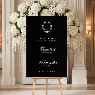 Poster Cartão de Boas-Vindas de Casamento Vintage Oval Cr