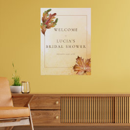 Poster Cartão de Boas-Vindas de Chás de Noiva com Folha d