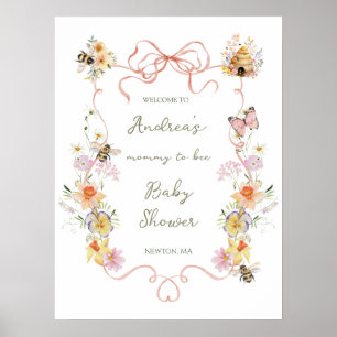 Poster Cartão de Boas-Vindas para Chá de Bebê 'Mamãe Abel