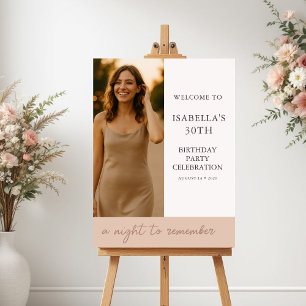Poster Cartão de Boas-Vindas para Foto de Aniversário Ros