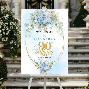 Poster Cartão de Boas-Vindas Pastel Hydrangea Eucalipto 9