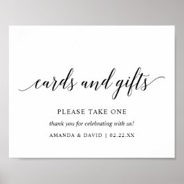 Poster Cartão de casamento de tipografia elegante preto p