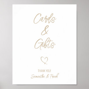 Poster Cartão de Casamento e Presente em Grafia Dourada E