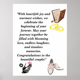 Poster Cartão de Casamento Elegante – Saltos Pretos Chic