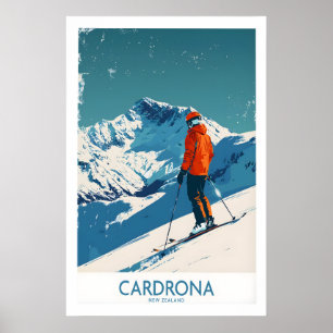 Poster Cartão de Esqui Cardrona - Nova Zelândia 1
