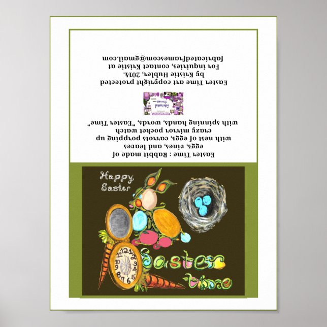 Poster Cartão de Felz pascoa para observação do coelho de (Frente)