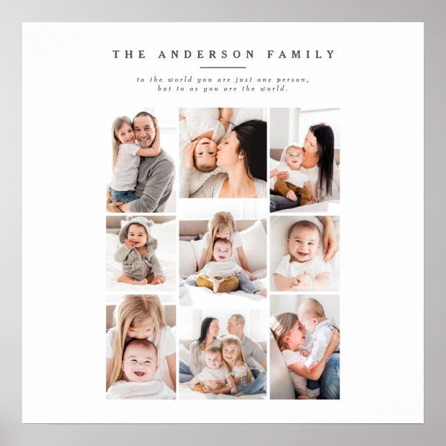 Poster cartão de feriado moderno multifamília (Frente)