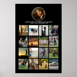 Poster Cartão de Foto de Memória de Funeral Celebração da