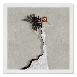 Pôster Cartão de Ilustração de Moda de Alta Coutura Glamo