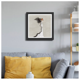 Pôster Cartão de Ilustração de Moda de Alta Coutura Glamo