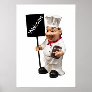 Poster Cartão de menu - BEM-VINDO do chef cozinheiro