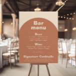 Poster Cartão de Menu de Bar de Casamento Formal Minimali<br><div class="desc">Este cartão de menu de bar de casamento formal minimalista de terracota é perfeito para um casamento rústico. O design apresenta uma fonte bonita para embelezar seu evento.</div>