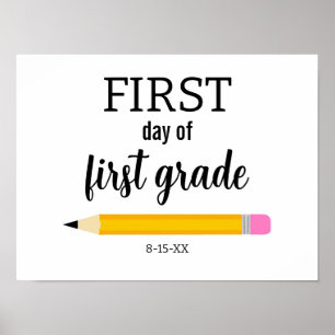 Poster Cartão de Primeiro Dia de Aula Personalizado por S