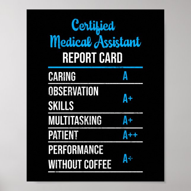 Poster Cartão de Relatório do Assistente Médico Certifica (Frente)