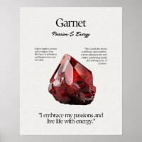 Cartão de Significado de Cristal Gem Garnet