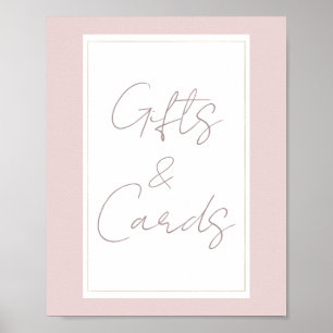 Poster Cartão de Sinal de Presentes de Casamento Moderno 