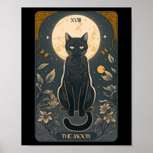 Poster Cartão De Tarô De Gato, Cartão De Tarô De Lua, Mãe