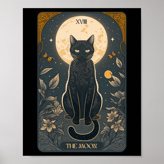Poster Cartão De Tarô De Gato, Cartão De Tarô De Lua, Mãe (Frente)