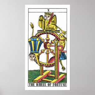 Pôster Cartão de Tarot da roda da fortuna
