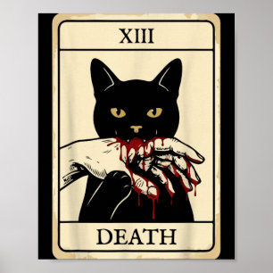 Poster Cartão de Tarot Gato Preto Oculto Gato Preto Tarot