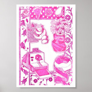 Poster Cartão em Branco Magenta