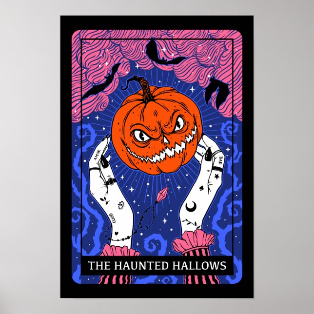 Poster cartão Halloween Tarot (Frente)