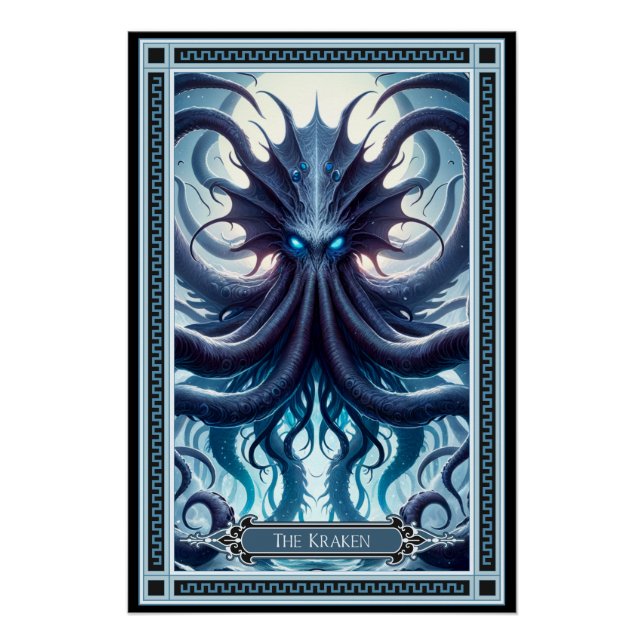 Pôster Cartão Kraken Tarot (Frente)