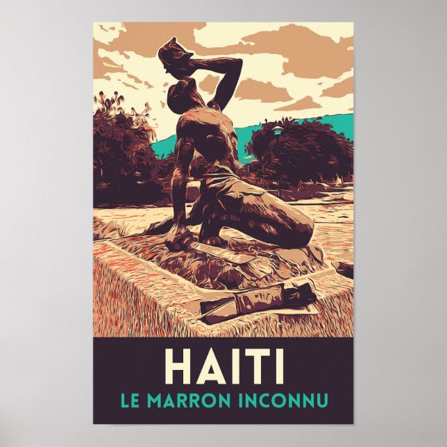 Poster Cartão postal da estátua inconnu Haiti Marron (Frente)