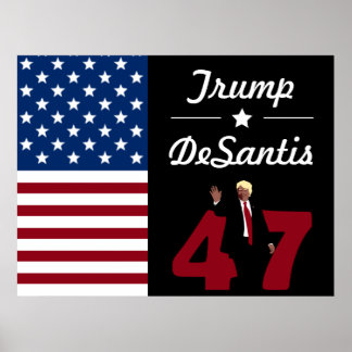 Poster Cartão postal de 47 Trump Desantis 2024