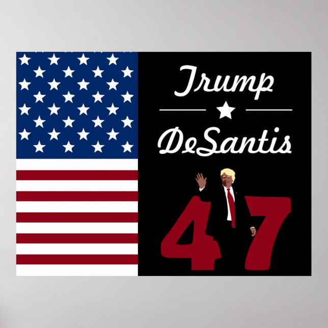 Poster Cartão postal de 47 Trump Desantis 2024 (Frente)