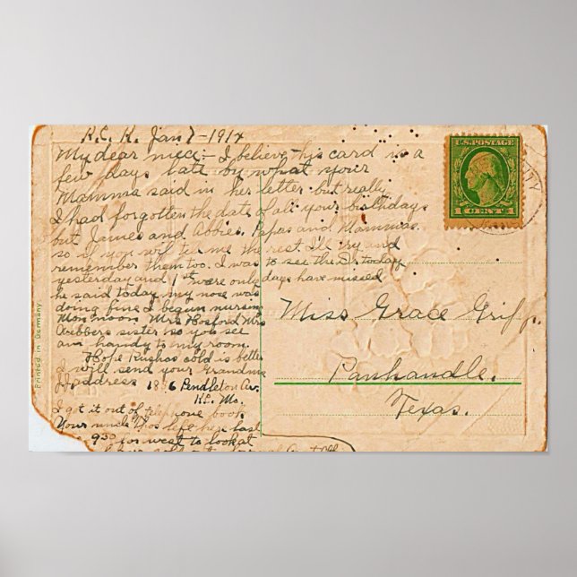 Pôster Cartão-postal de aniversário (Frente)