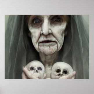Poster Cartão postal de Dia das Bruxas dos bebês da vovó